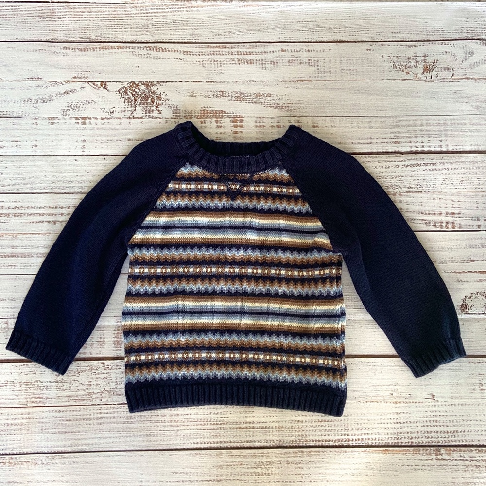 Boys Shades of Blue Fairisle Striped Sweater
